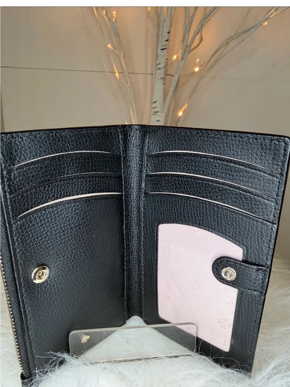 NWOT KATE SPADE:FRENCHIE DOG:SMALL WALLET CARD HOLDER & ZIP COMPARTMENT OUTSIDE